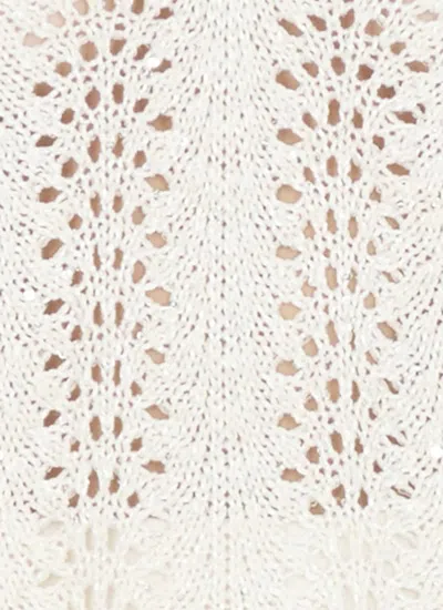 Antonelli Paillette-embellished Ivory Sweater With Wide Neckline In White