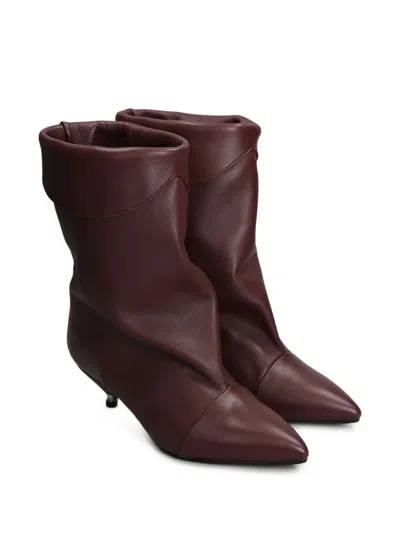 Gisel Moire 50mm Miriam Boots In Red