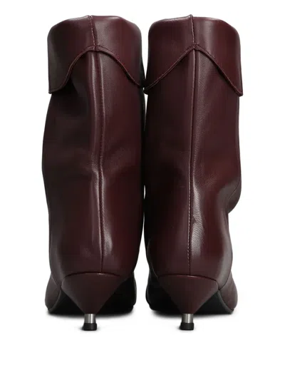 Gisel Moire 50mm Miriam Boots In Red