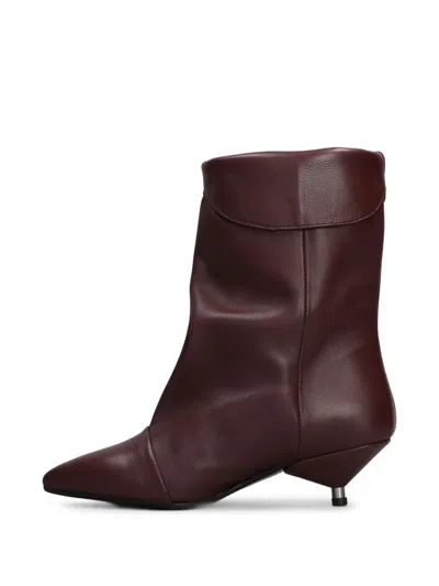 Gisel Moire 50mm Miriam Boots In Red