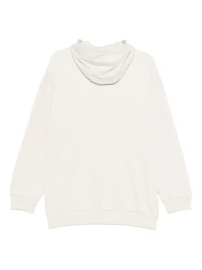 Balmain Logo-print Zip-up Hoodie In Neutral