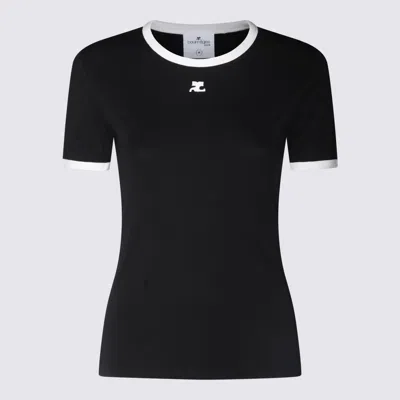 Courrèges Courreges Women Signature Contrast T-shirt In Black
