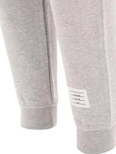 Thom Browne Grey Jersey Joggers With 4bar Detail In Gray