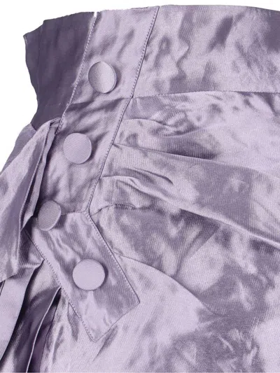 Maison Margiela Draped Midi Skirt In Metallic Purple