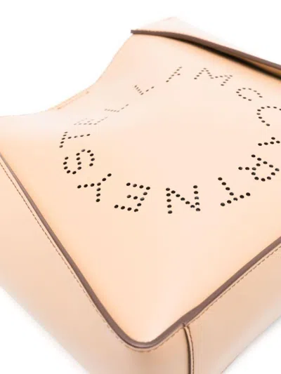 Stella Mccartney Beige Crossbody Bag With Maxi Logo Lettering On The Front And Shoulder Strap With Logo Lettering In 