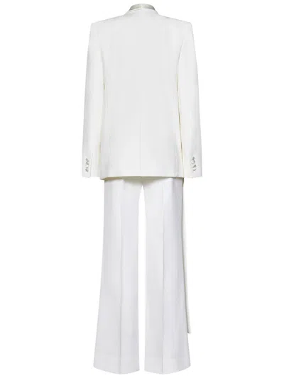 Victoria Beckham White Jacket With Shawl Collar In Fabric Woman In White