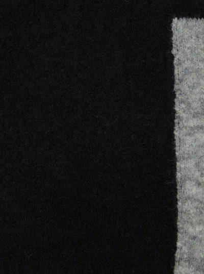 Semicouture Black Scarf With Contrasting Detail In Wool Woman