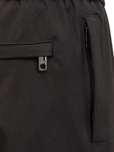 Dolce & Gabbana Black Sweatpants With Drawstring In Wool Blend Man In Black