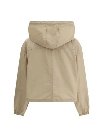 Moncler Beige Polyester Blend Sauvan Jacket In Neutral