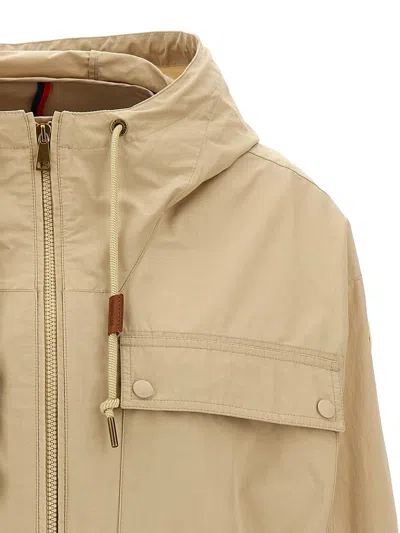 Moncler Beige Polyester Blend Sauvan Jacket In Neutral