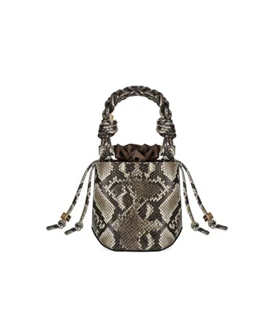 Ganni Bou Bucket Bag With Python Print