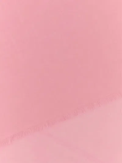 Alexander Mcqueen Soft Wool Blend Scarf With Fringed Edges In Pink