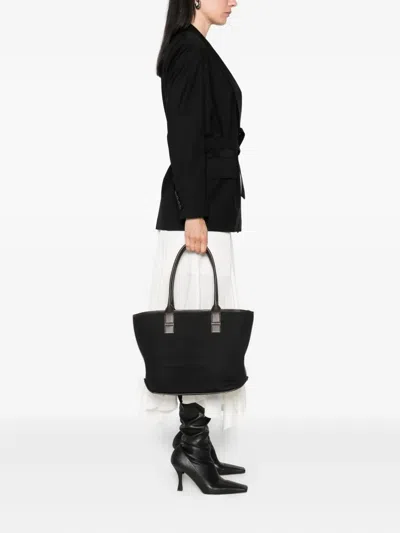 Hogan Black Script Small Tote In Black