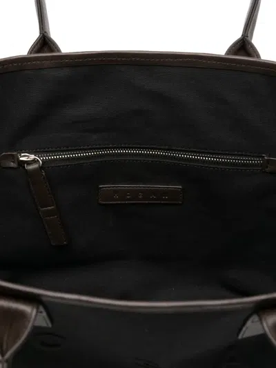 Hogan Black Script Small Tote In Black
