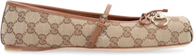 Gucci Fabric Ballet Flats With Logo