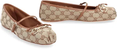 Gucci Fabric Ballet Flats With Logo
