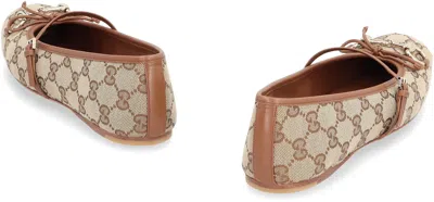 Gucci Fabric Ballet Flats With Logo