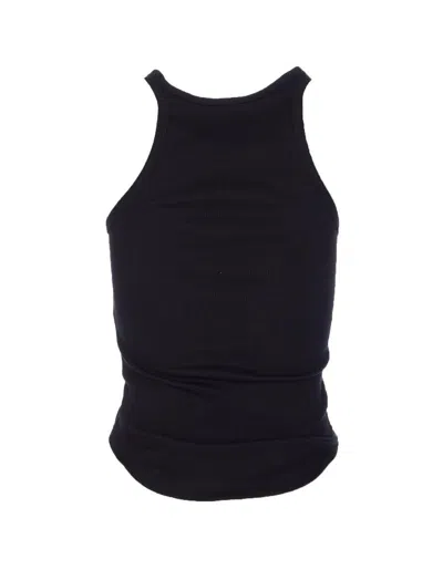 Courrèges Ribbed Tank With Metal Hardware And Piercing Detail