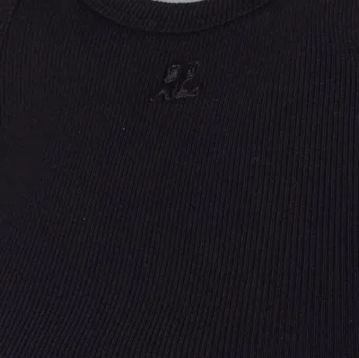Courrèges Ribbed Tank With Metal Hardware And Piercing Detail