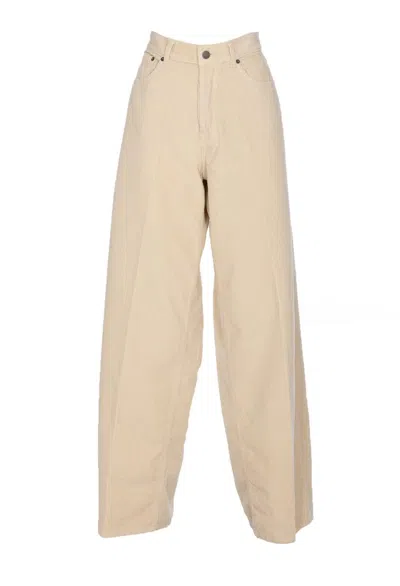 Haikure Wide Leg Trousers With Rivet Accents In Nude