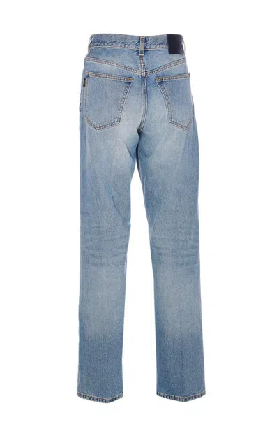 Haikure Wide Blue Washed Effect Jeans In Blue