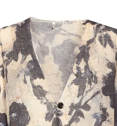 R13 Floral-print Frayed Cardigan In Multi