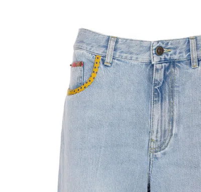 Valentino Embroidered Denim Trousers Woman Light Denim 28 In Blue