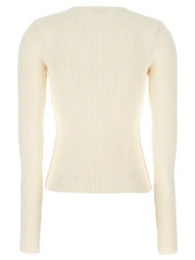 Magda Butrym Ribbed Viscose Blend Sweater In Neutral
