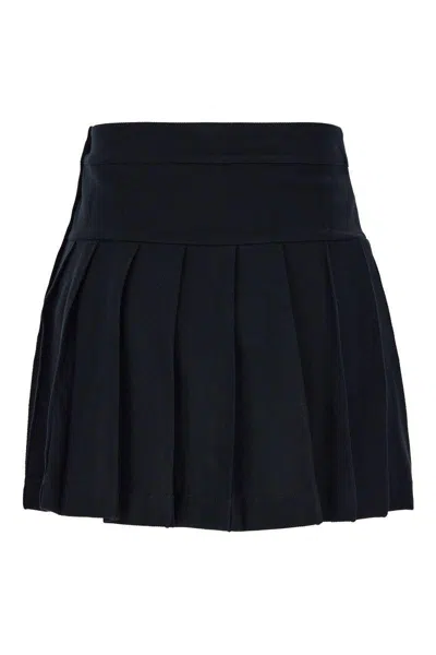 Palm Angels Monogram Pleated Skirt In Black