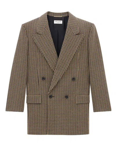 Saint Laurent Vichy Wool Jacket Clothing