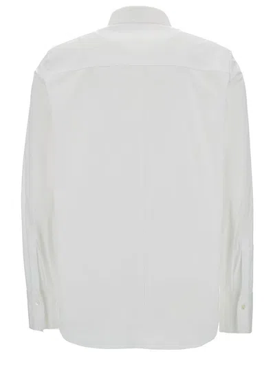Brunello Cucinelli Oversized White Shirt With Monile Detail In Cotton Blend Woman