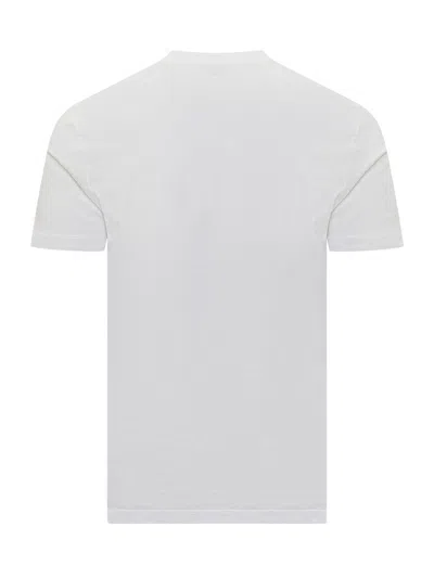 Versace White Crewneck T-shirt With Medusa Embroidery On The Front In Cotton Man