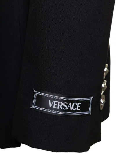 Versace Black Hourglass Single-breasted Blazer In Wool Woman In Black