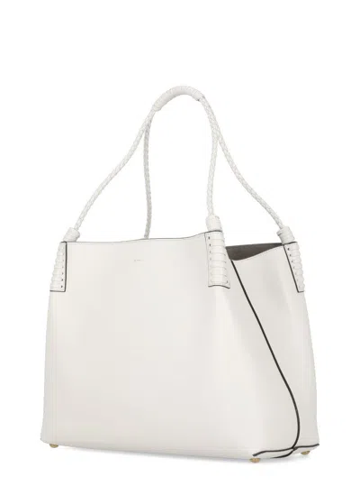 Etro 'libra' White Shoulder Bag With Maxi Logo On The Front In Leather Woman