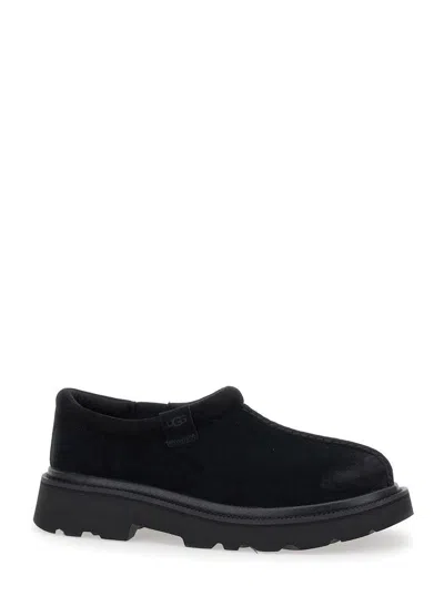 Ugg Mens Tasman Lug Suede And Shearling Slippers Blac