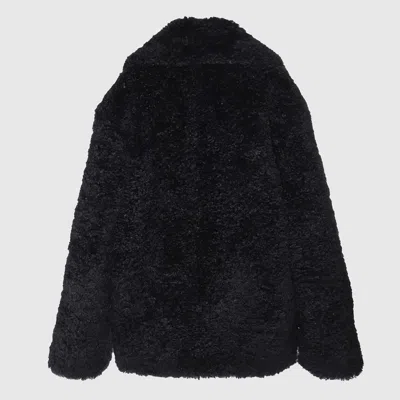 Stella Mccartney Navy Blue Fur Jacket