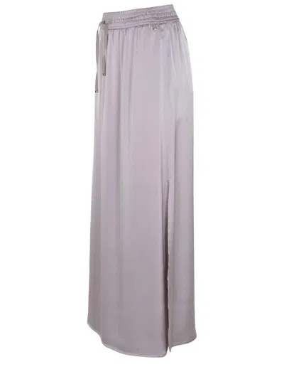Herno Beige Long Skirt With Elastic Waist In Stretch Tech Fabric Woman