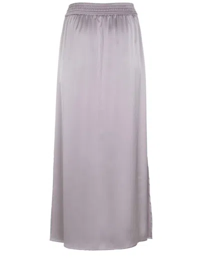 Herno Beige Long Skirt With Elastic Waist In Stretch Tech Fabric Woman