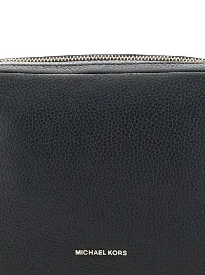 Michael Kors 'bryant' Black Shoulder Bag With Logo Lettering On The Front And Chain Shoulder Strap In Hammered Le