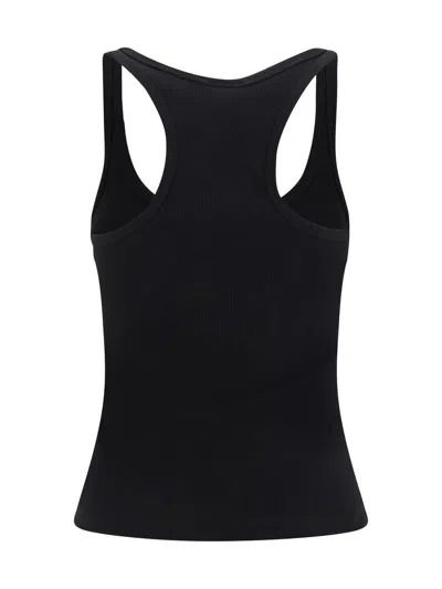 Courrèges Courreges Black Racerback Tank Top With Logo Patch