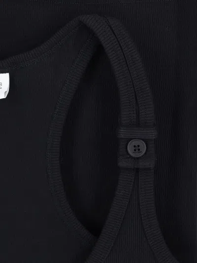 Courrèges Courreges Black Racerback Tank Top With Logo Patch