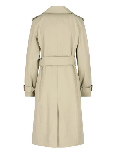 Burberry Classic Double-breasted Trench Coat With Adjustable Waist Belt In Neutral