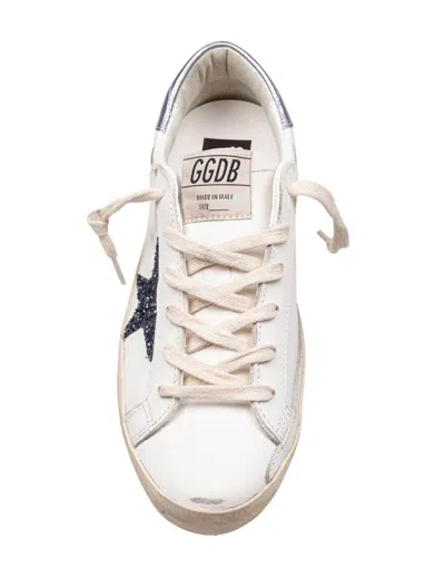 Golden Goose White And Lilac Leather Super Star Sneakers