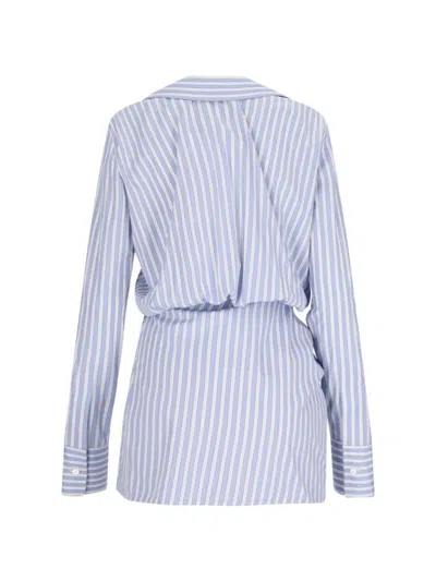 Attico Mini Dress With Stripes And Wrap Design