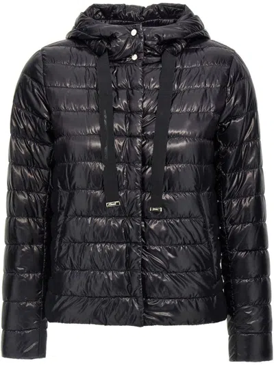 Herno Ultralight Hooded Quilted Jacket In Black