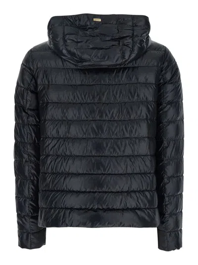 Herno Ultralight Hooded Quilted Jacket In Black