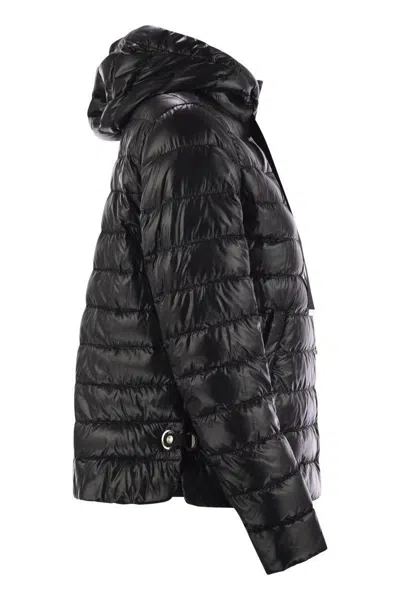 Herno Ultralight Hooded Quilted Jacket In Black