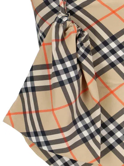 Burberry Check Swimsuit In Multi