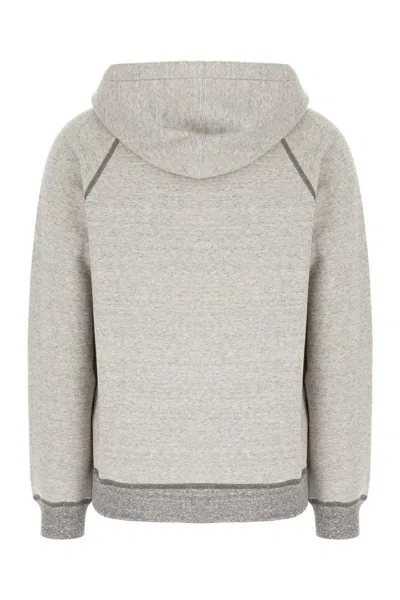 Chloé Hooded Cotton Blend Sweatshirt With Kangaroo Pocket In Gray