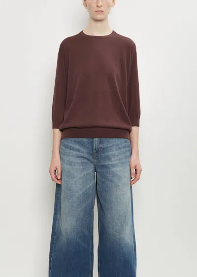 6397 Cashmere Wool Elbow Crew In Brown